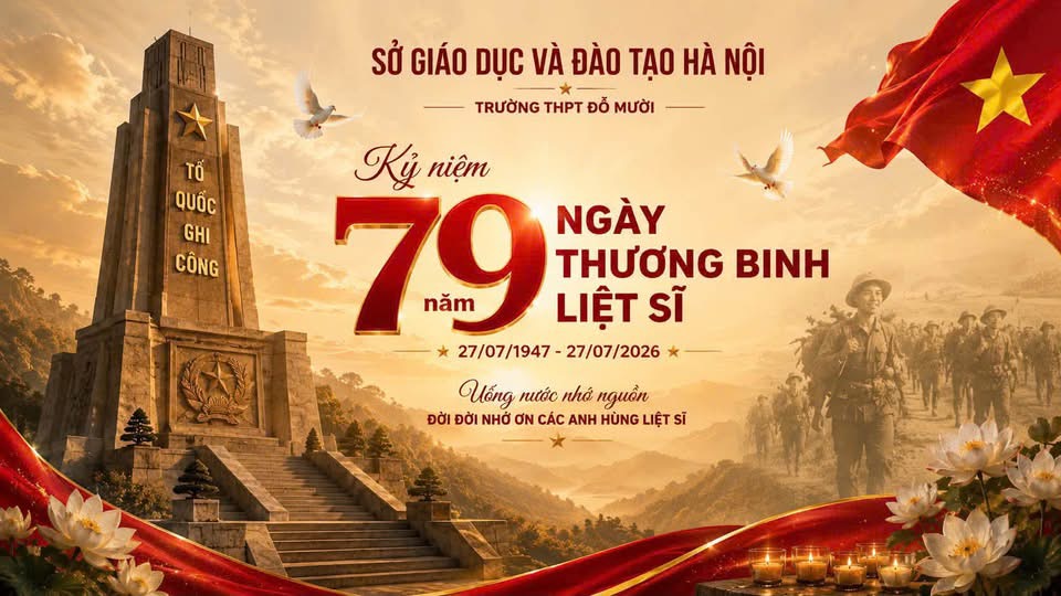 TRƯỜNG THPT ĐỖ MƯỜI TỔ CHỨC LỄ DÂNG HƯƠNG, VIẾNG NGHĨA TRANG LIỆT SĨ NHÂN KỶ NIỆM 79 NĂM NGÀY THƯƠNG BINH – LIỆT SĨ (27/7/1947 – 27/7/2026)
